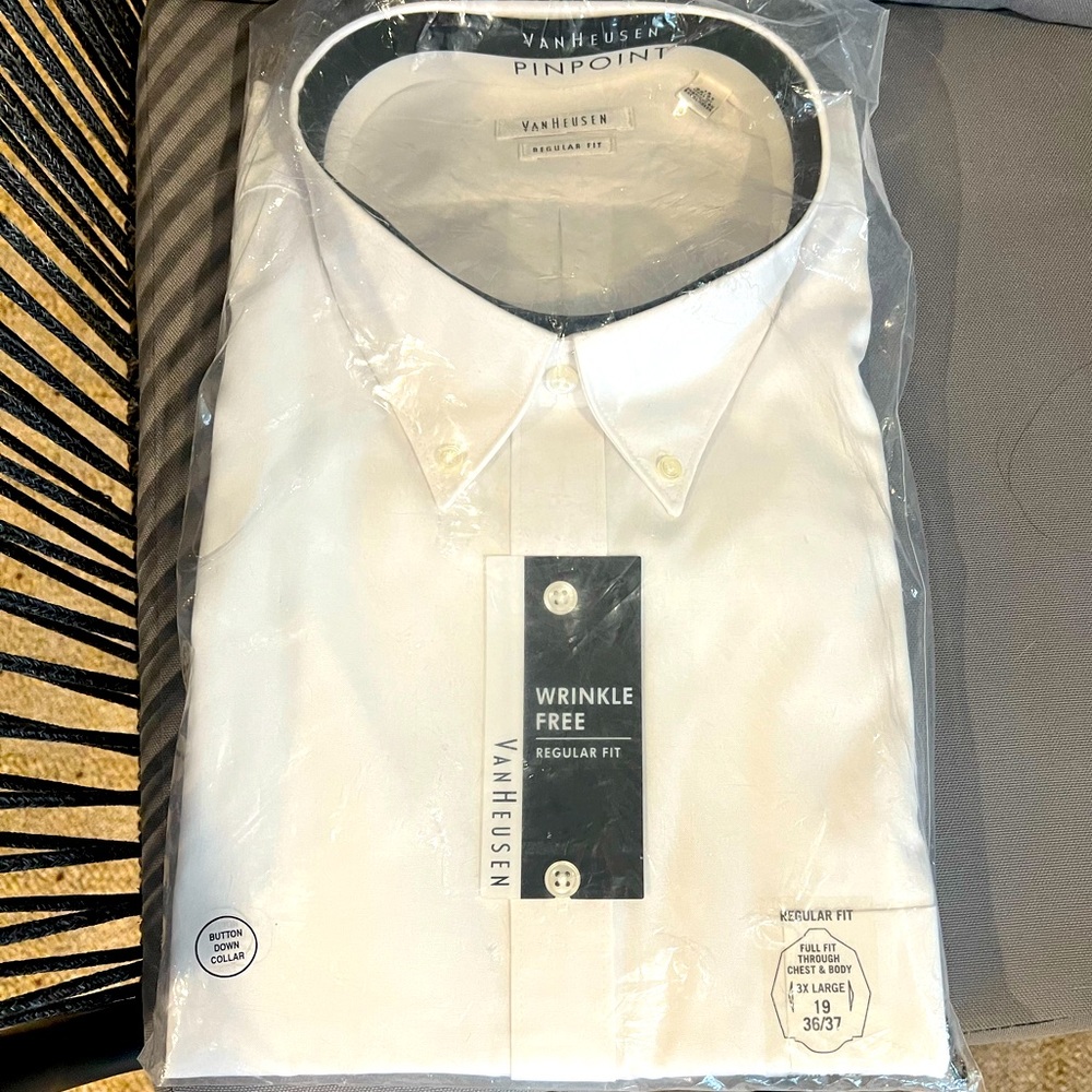 NWT - Van Heusen White Dress shirt - brand new unopened